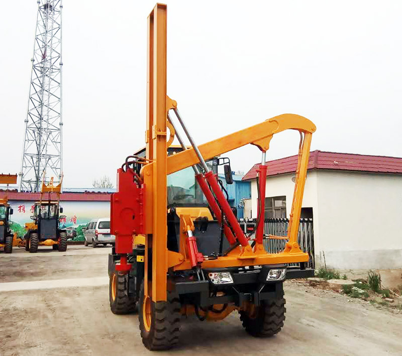 鏟車式護(hù)欄打樁機(jī)