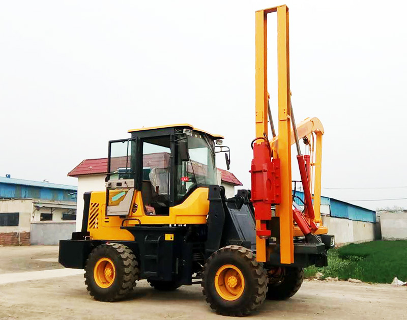 鏟車式護(hù)欄打樁機(jī)
